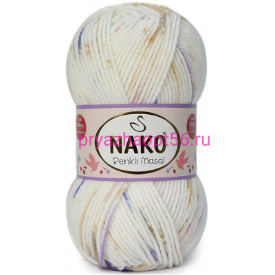 Nako MASAL RENKLI  32095 белый-василек-коричневый-розовый