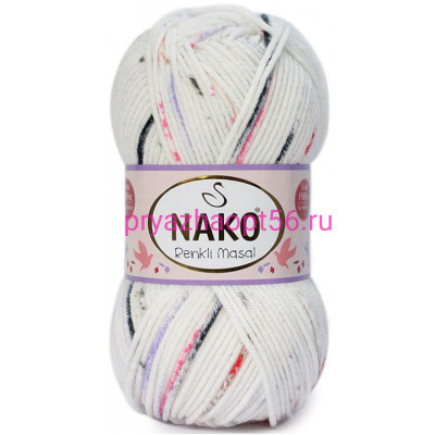 Nako MASAL RENKLI 32102 белый-розовый-сирень-черный
