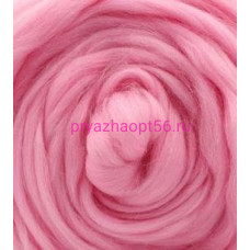 Гребенная лента полутонкая шерсть - 11 яр. розовый (Троицкая)
