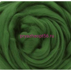 Гребенная лента полутонкая шерсть - 434 зеленый (Троицкая)